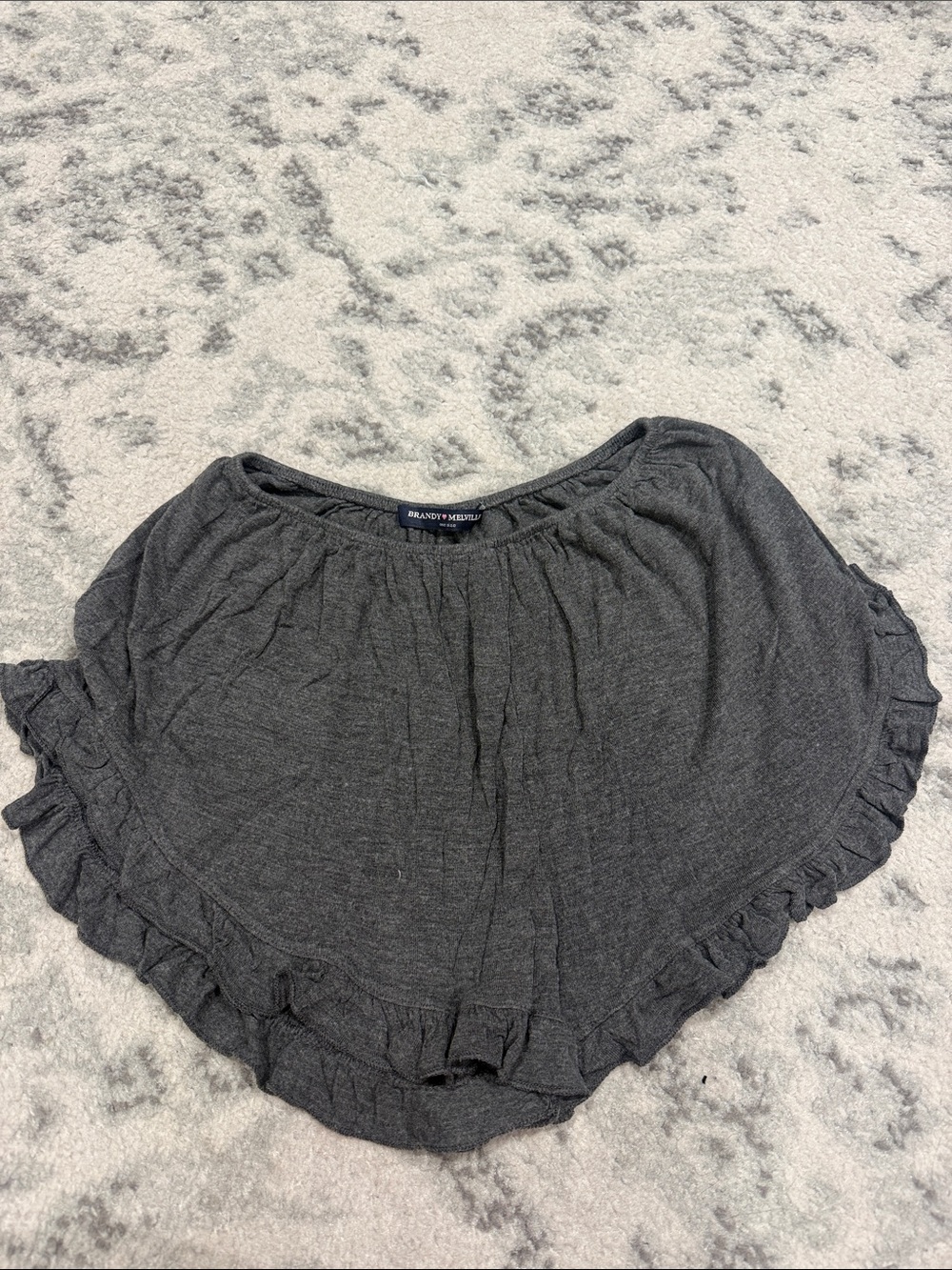 Brandy Melville Dark Charcoal Ruffle shorts